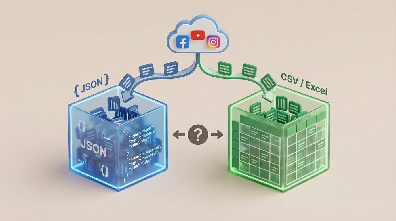 JSON vs. CSV/Excel: ควร Export ข้อมูลโซเชียลมีเดียฟอร์แมตไหนดี?